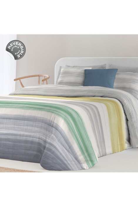 Comforter estampado reversible Peter 300 grs gris