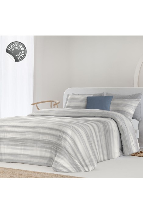 Comforter estampado reversible Peter 300 g gris