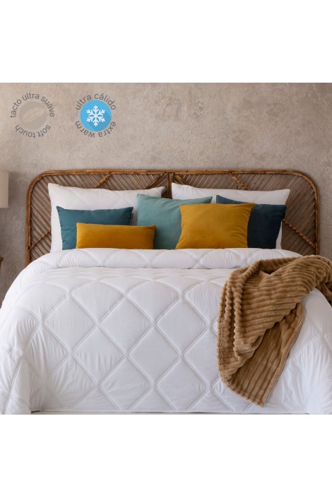 Edredón Comforter Liso Caroline 300 grs blanco