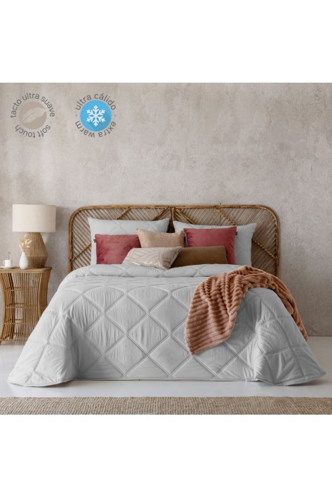 Edredón Comforter Liso Caroline 300 grs gris